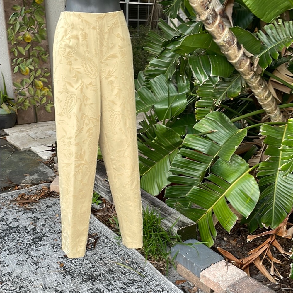 talbots flocked velvet jacquard straight leg pants